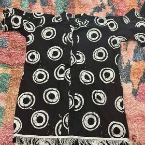 Black and White Patterned Mini Dress